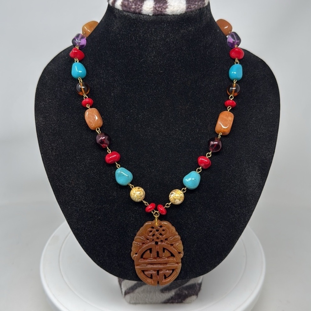 Joan Rivers Asian Multicolor Beaded Necklace in box